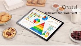 Presentation with healthy eating - Audience pleasing PPT theme consisting of healthy eating concept - close up of tablet with several dieting statistics backdrop and a soft green colored foreground