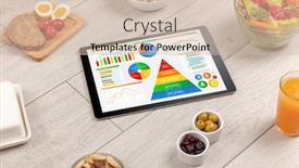  Presentation with clean water healthy concept - Presentation theme consisting of healthy eating concept - close up of tablet with several dieting statistics background and a soft green colored foreground