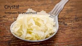  Presentation with fermented food - Audience pleasing PPT theme consisting of healthy eating concept probiotic food backdrop and a coral colored foreground