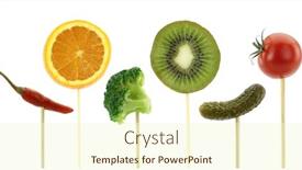  Presentation with healthy eating - Cool new presentation with healthy eating concept vegetables and fruits backdrop and a cream colored foreground