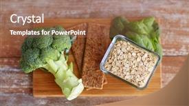  Presentation with heart healthy diet and nutrition - Beautiful presentation theme featuring healthy eating diet and fiber backdrop and a coral colored foreground