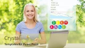  Presentation with nutritional value - PPT theme consisting of healthy-eating-diet-and-people background and a yellow colored foreground