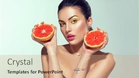  Presentation with healthy diet organic food - Presentation design with healthy-eating-diet-beautiful-healthy background and a coral colored foreground