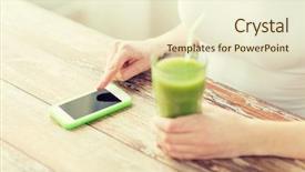  Presentation with people mobile technology - PPT layouts having healthy eating diet detox technology background and a cream colored foreground