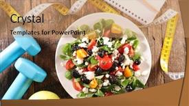  Presentation with healthy eating - Presentation theme enhanced with healthy eating diet food concept background and a coral colored foreground