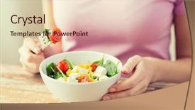  Presentation with young healthy people - PPT theme with healthy eating dieting and people background and a lemonade colored foreground