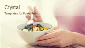  Presentation with young healthy people - Audience pleasing slides consisting of healthy eating dieting and people backdrop and a cream colored foreground