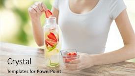  Presentation with healthy eating - Amazing theme having healthy eating drinks diet detox backdrop and a soft green colored foreground