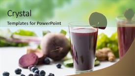  Presentation with healthy eating - Slide set featuring healthy eating drinks diet background and a seafoam green colored foreground