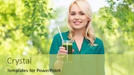  Presentation with healthy juice - Audience pleasing presentation consisting of healthy-eating-food-and-diet backdrop and a yellow colored foreground