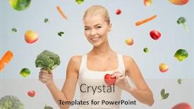  Presentation with heart healthy diet - Slide set with healthy-eating-food-and-diet background and a lemonade colored foreground