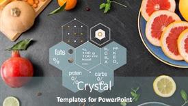  Presentation with nutritional value - Beautiful presentation theme featuring healthy-eating-food-and-diet backdrop and a gray colored foreground