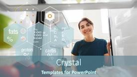  Presentation with healthy eating - Presentation theme consisting of healthy-eating-food-and-diet background and a ocean colored foreground