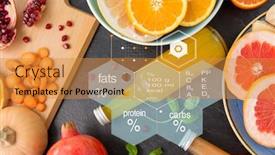  Presentation with nutritional value - Presentation design with healthy-eating-food-and-diet background and a gold colored foreground
