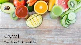  Presentation with diet low carb concept healthy - Beautiful theme featuring healthy eating food and diet backdrop and a light gray colored foreground