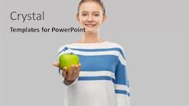  Presentation with healthy people - Beautiful PPT theme featuring healthy-eating-food-and-people backdrop and a light gray colored foreground