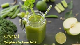  Presentation with green fresh food - Beautiful PPT layouts featuring healthy-eating-food-and-vegetarian backdrop and a tawny brown colored foreground