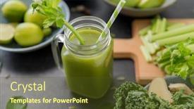  Presentation with green fresh food - Slide deck consisting of healthy-eating-food-and-vegetarian background and a tawny brown colored foreground