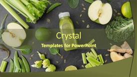  Presentation with green fresh food - Theme having healthy-eating-food-and-vegetarian background and a tawny brown colored foreground