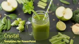  Presentation with green fresh food - Amazing theme having healthy-eating-food-and-vegetarian backdrop and a tawny brown colored foreground