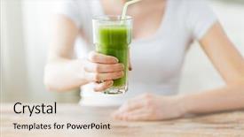  Presentation with healthy food - PPT theme featuring healthy eating food diet detox background and a lemonade colored foreground