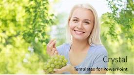  Presentation with healthy people - Colorful presentation design enhanced with healthy-eating-food-diet backdrop and a yellow colored foreground