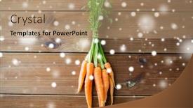  Presentation with vegetarian - Theme with healthy-eating-food-diet background and a coral colored foreground
