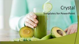  Presentation with green fresh food - PPT layouts with detox - healthy eating food dieting background and a mint green colored foreground