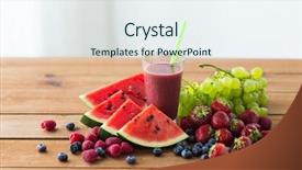  Presentation with healthy juice - Colorful slide set enhanced with healthy eating food dieting backdrop and a sky blue colored foreground