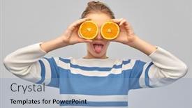  Presentation with healthy people - Theme featuring healthy-eating-fun-and-people background and a light blue colored foreground