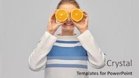  Presentation with healthy people - Theme consisting of healthy-eating-fun-and-people background and a light gray colored foreground