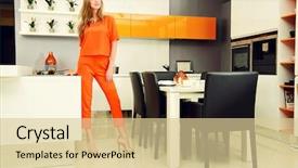  Presentation with kitchen furniture - Amazing PPT layouts having healthy eating home interior furniture backdrop and a  colored foreground