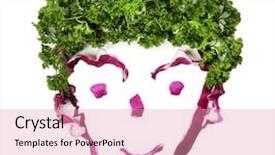  Presentation with human face - Slide deck consisting of healthy eating human face made background and a coral colored foreground