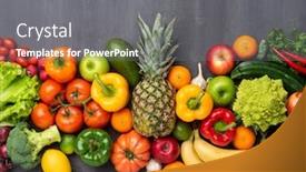  Presentation with vegan diet - Amazing PPT layouts having healthy-eating-ingredients-fresh-vegetables backdrop and a gray colored foreground