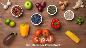  Presentation with fresh fruits vegetables - Amazing theme having healthy-eating-ingredients-fresh-vegetables backdrop and a red colored foreground