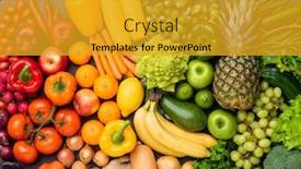  Presentation with vegan diet - Presentation having healthy-eating-ingredients-fresh-vegetables background and a gold colored foreground