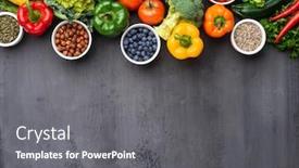  Presentation with fresh fruits vegetables - Slide deck enhanced with healthy-eating-ingredients-fresh-vegetables background and a gray colored foreground