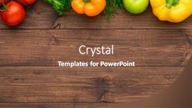  Presentation with fresh fruits vegetables - Presentation design featuring healthy-eating-ingredients-fresh-vegetables background and a tawny brown colored foreground