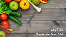  Presentation with fresh fruits vegetables - Beautiful slides featuring healthy-eating-ingredients-fresh-vegetables backdrop and a gray colored foreground