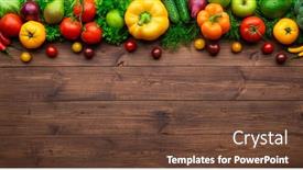  Presentation with fresh fruits vegetables - Slide set having healthy-eating-ingredients-fresh-vegetables background and a tawny brown colored foreground