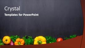  Presentation with fresh fruits vegetables - Presentation design consisting of healthy-eating-ingredients-fresh-vegetables background and a dark gray colored foreground