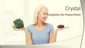  Presentation with junk food - Amazing slide deck having healthy eating junk food diet backdrop and a cream colored foreground