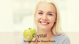  Presentation with healthy diet organic food - Presentation theme having healthy eating organic food fruits background and a coral colored foreground