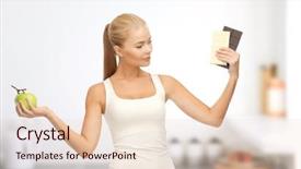  Presentation with diet low carb concept healthy - Colorful theme enhanced with healthy eating slimming and diet backdrop and a  colored foreground