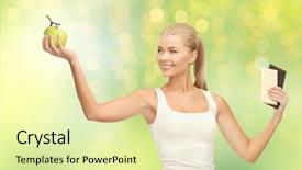  Presentation with green lights - Slides enhanced with healthy eating slimming and diet background and a  colored foreground