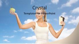  Presentation with diet low carb concept healthy - PPT layouts having healthy eating slimming and diet background and a light blue colored foreground