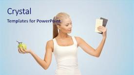  Presentation with diet low carb concept healthy - Beautiful theme featuring healthy eating slimming and diet backdrop and a sky blue colored foreground