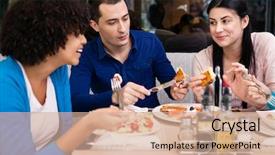  Presentation with teenagers - Colorful slide deck enhanced with teenagers friends on breakfast backdrop and a coral colored foreground