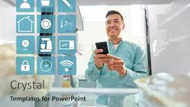  Presentation with healthy eating - Slide deck featuring healthy-eating-technology-and-diet background and a light blue colored foreground