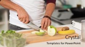  Presentation with healthy eating - Presentation enhanced with healthy eating vegetarian food diet background and a lemonade colored foreground